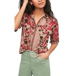 RAGA Bohemian Floral Print button down Shirt XS